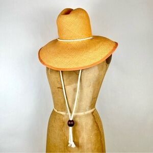 kat spade large orange straw sun beach hat